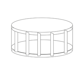 Round stage cartoon black and white clipart