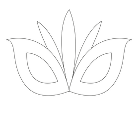 Masquerade mask cartoon black and white clipart