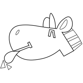 Unicorn tongue black and white clipart