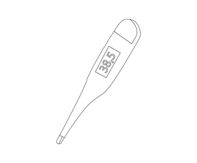 Digital thermometer black and white clipart