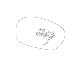 Soap cartoon black and white clipart