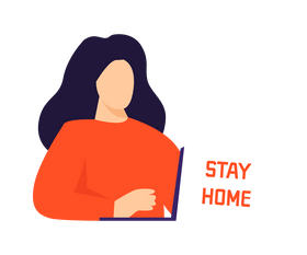 Working from home clipart