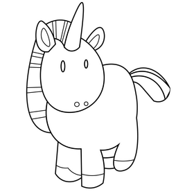 Printable unicorn black and white clipart