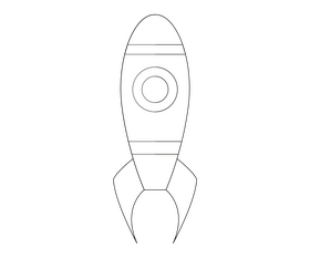 Rocket drawing black and white clipart