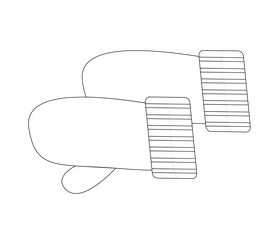 Winter gloves black and white clipart