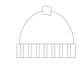 Cartoon winter hat black and white clipart