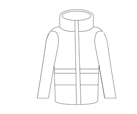 Winter jacket black and white clipart