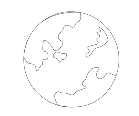 Earth drawing black and white clipart