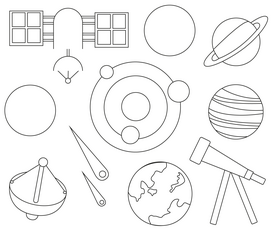 Outer space black and white vector