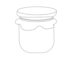 Jam jar black and white clipart