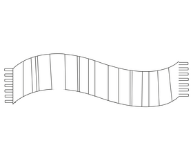 Winter scarf illustration black and white clipart