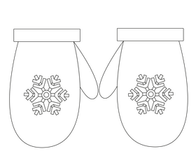 Winter gloves black and white clipart