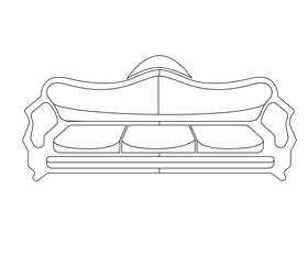 Sofa illustration black and white clipart