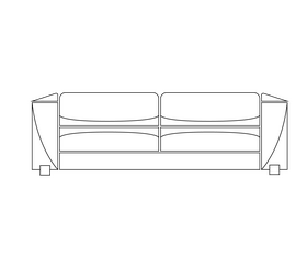 Cartoon sofa black and white clipart