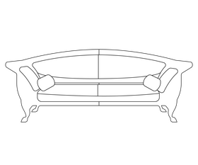 Sofa black and white clipart