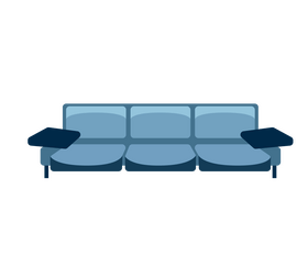 Blue sofa drawing clipart