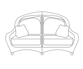 Couch black and white clipart