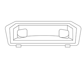 Tuxedo sofa cartoon black and white clipart