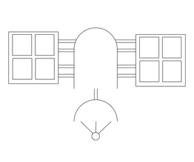 Space satellite black and white clipart