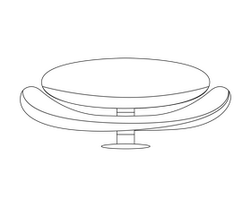 Modern sofa black and white clipart