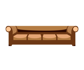Brown large sofa clipart