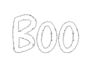 Halloween boo black and white clipart
