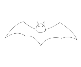 Black bat black and white clipart