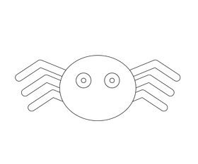 Black cartoon spider black and white clipart
