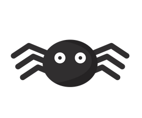 Black cartoon spider clipart