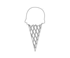 Ice cream cone black and white clipart