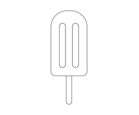 Stick ice cream black and white clipart