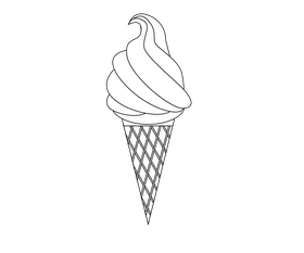 Swirl ice cream black and white clipart
