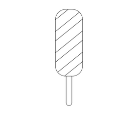Fruit popsicle ice cream drawing black and white clipart