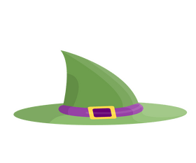 Green witch hat clipart
