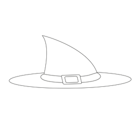 Witch hat black and white clipart