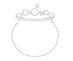 Cauldron black and white clipart