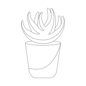 Ariocarpus cactus black and white clipart