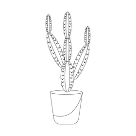 Fairy Castle cactus black and white clipart