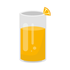 Glass of orange juice clipart