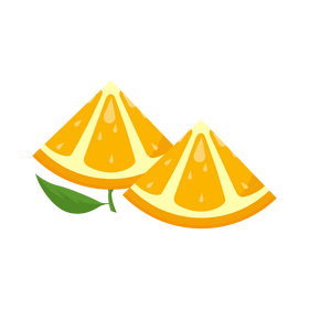 Triangle slices orange clipart