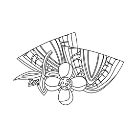 Strawberry flower black and white clipart