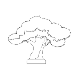 Dracaena draco tree black and white clipart