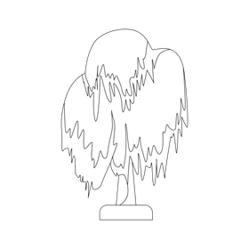 Willow tree black and white clipart