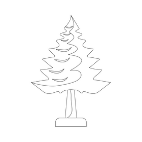 Spruce tree black and white clipart