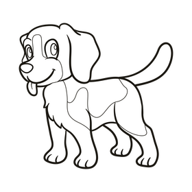 Beagle black and white clipart