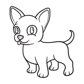 Chihuahua black and white clipart