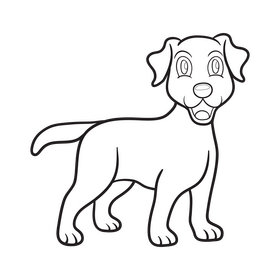 Labrador black and white clipart