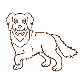 Golden Retriever black and white clipart