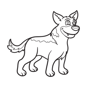 German Shepherd black and white clipart