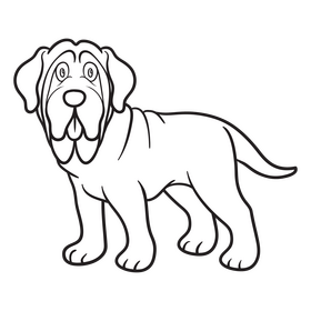 Mastiff black and white clipart